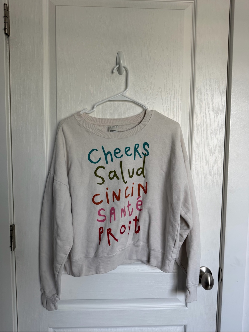Maeve Light Pink Graphic Sweatshirt